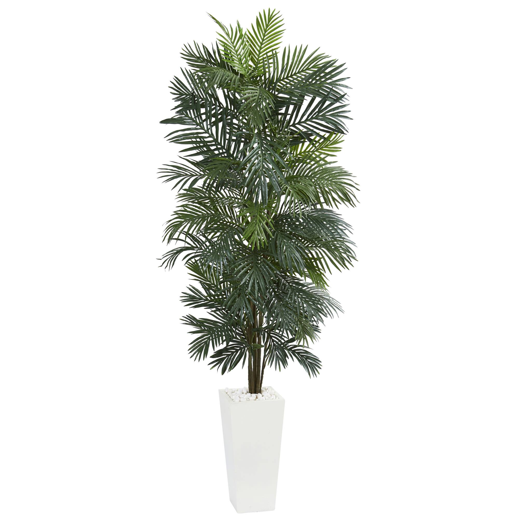 7ft. Areca Palm Tree in White Tower Planter
